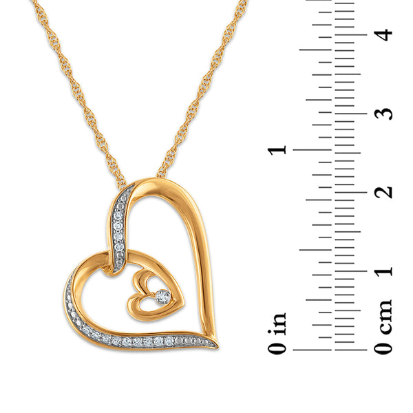 White Diamond Hearts & Symbols Pendant in 925 Silver