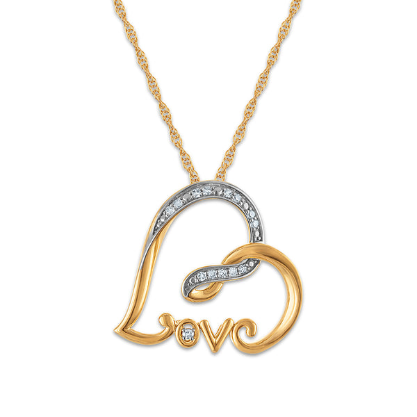 White Diamond Hearts & Symbols Pendant in 925 Silver