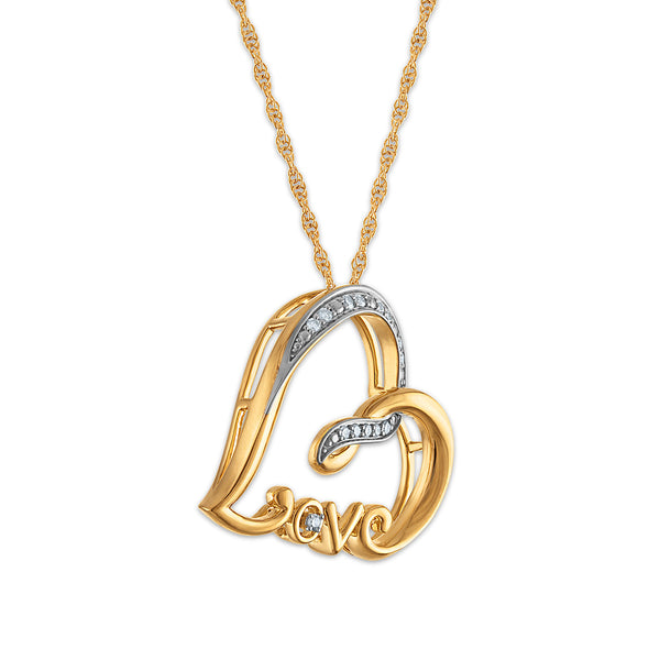 White Diamond Hearts & Symbols Pendant in 925 Silver