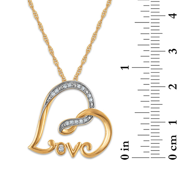 White Diamond Hearts & Symbols Pendant in 925 Silver