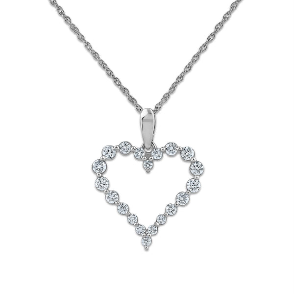 EcoLove 1/2 CTW Lab Grown Diamond 18-inch Heart Pendant in Sterling Silver