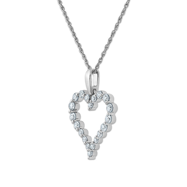EcoLove 1/2 CTW Lab Grown Diamond 18-inch Heart Pendant in Sterling Silver
