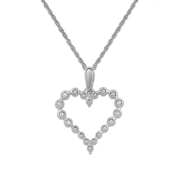 EcoLove 1/2 CTW Lab Grown Diamond 18-inch Heart Pendant in Sterling Silver