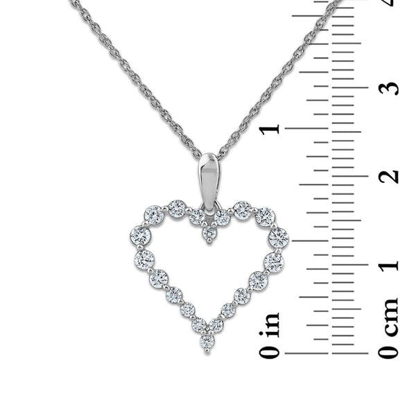 EcoLove 1/2 CTW Lab Grown Diamond 18-inch Heart Pendant in Sterling Silver