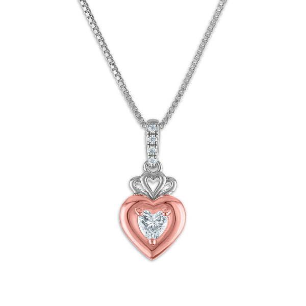White Diamond Fashion Pendant in 925 Silver