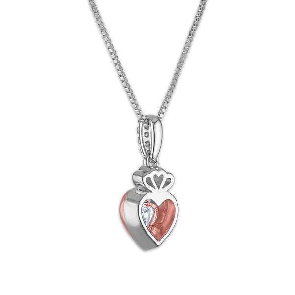 White Diamond Fashion Pendant in 925 Silver