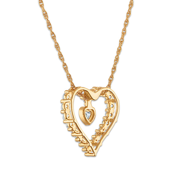 White Diamond Hearts & Symbols Pendant in 10KT Gold