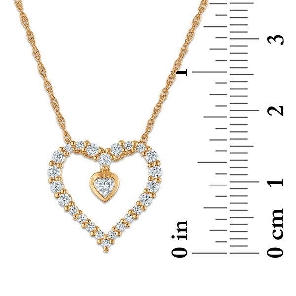 White Diamond Hearts & Symbols Pendant in 10KT Gold