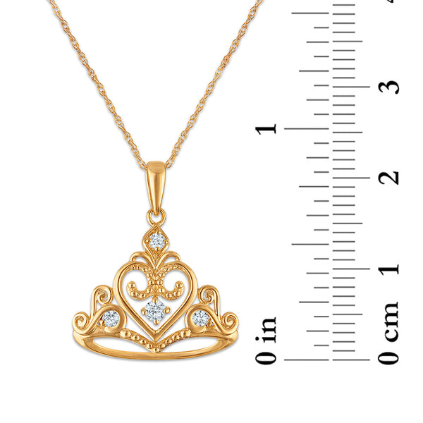 White Diamond Hearts & Symbols Pendant in 10KT Gold