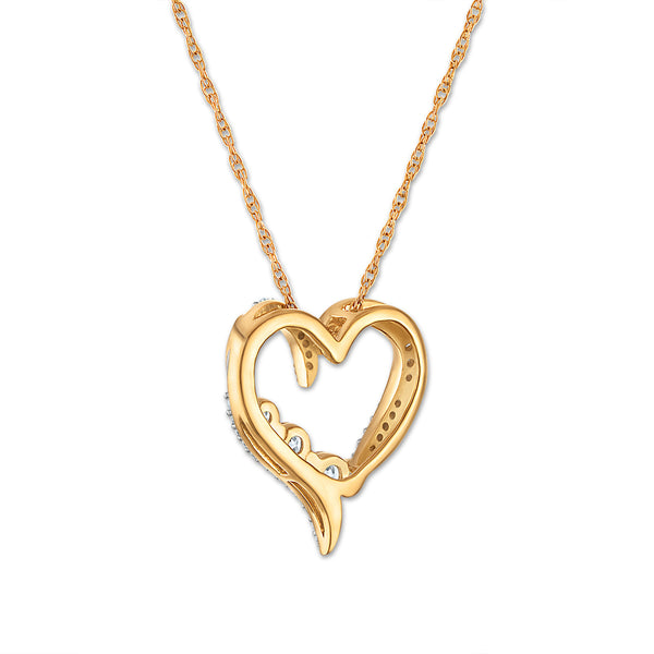EcoLove 1/2 CTW Lab Grown Diamond 18-inch Heart Pendant in Two-Tone Sterling Silver