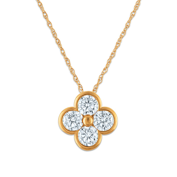 White Diamond Pendant in 10KT Gold