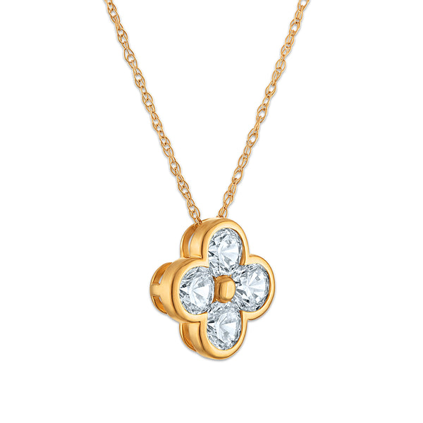 White Diamond Pendant in 10KT Gold