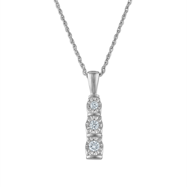 White Diamond Fashion Pendant in 925 Silver