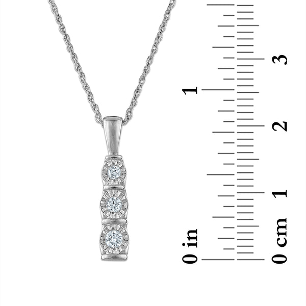 White Diamond Fashion Pendant in 925 Silver