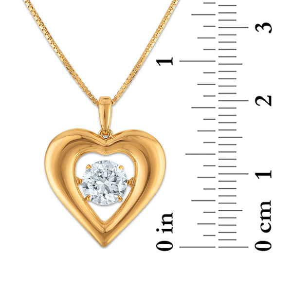 White Diamond Heart Pendant in 925 Silver
