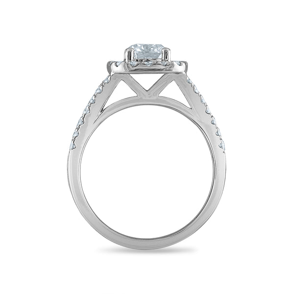 EcoLove 1 3/4 CTW Lab Grown Diamond Halo Bridal Set in 10KT White Gold