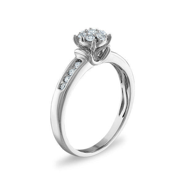 EcoLove 1/2 CTW Lab Grown Diamond Cluster Wedding Trio Set in 10KT White Gold
