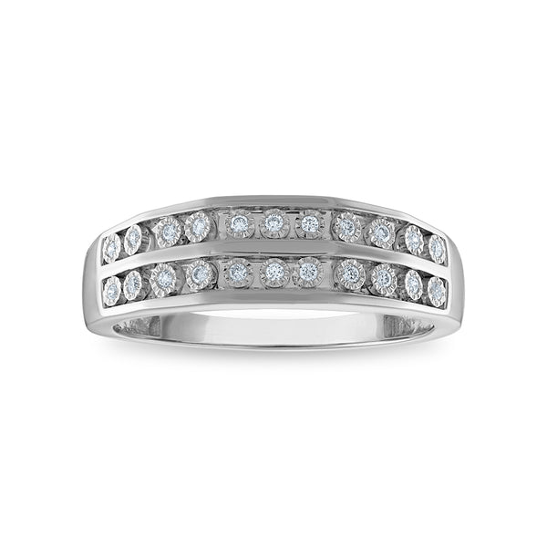 White Diamond Halo Ring in 10KT Gold