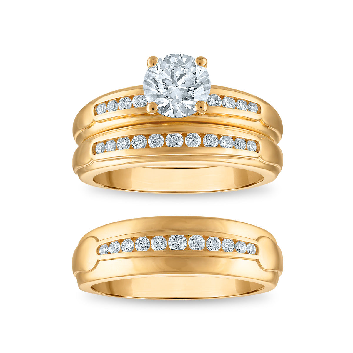 EcoLove 1-1/2 CTW Lab Grown Diamond Wedding Trio Set in 10KT