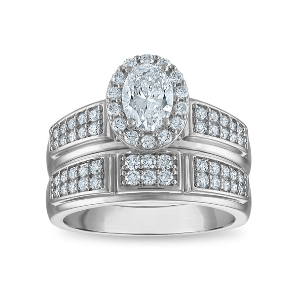 EcoLove 1-3/4 CTW Lab Grown Diamond Wedding Trio Set in 10KT White Gold