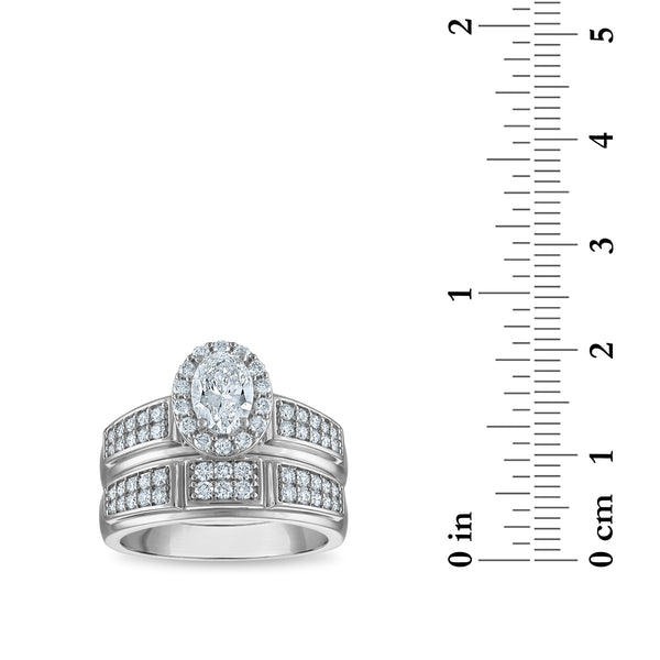 EcoLove 1-3/4 CTW Lab Grown Diamond Wedding Trio Set in 10KT White Gold