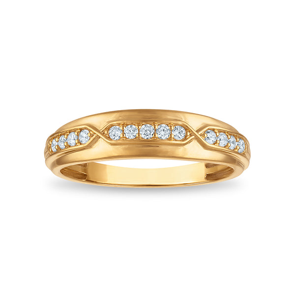 White Diamond Wedding Trio Ring in 10KT Gold