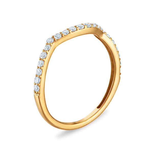 White Diamond Wedding Trio Ring in 10KT Gold