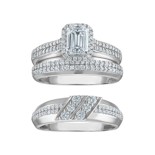 White Diamond Halo Ring in 925 Silver