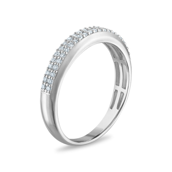 White Diamond Halo Ring in 925 Silver