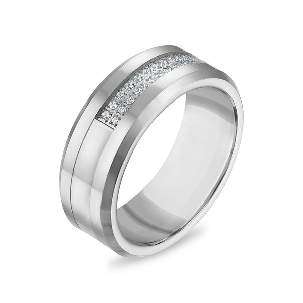 White Diamond Wedding Band Ring