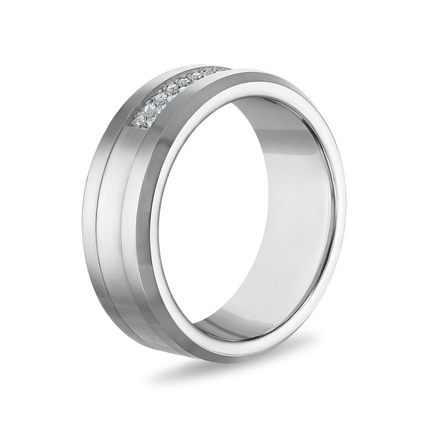White Diamond Wedding Band Ring