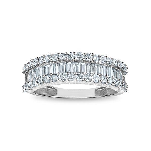 White Diamond Anniversary Ring in 925 Silver