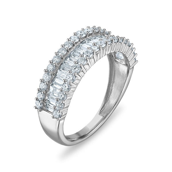 White Diamond Anniversary Ring in 925 Silver
