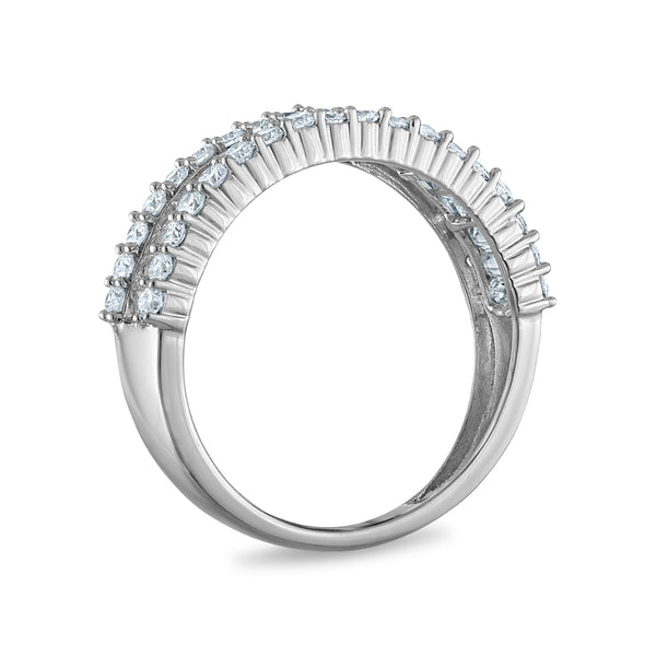 White Diamond Anniversary Ring in 925 Silver