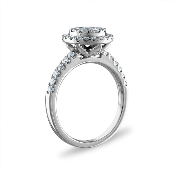 EcoLove 1 CTW Lab Grown Diamond Cluster Engagement Ring in 10KT White Gold