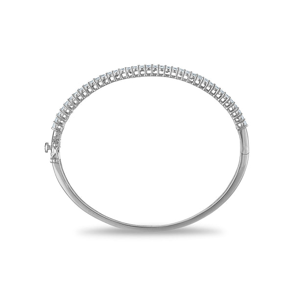 White Diamond Bangle Bracelet in 925 Silver