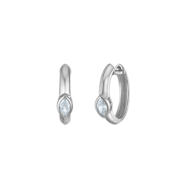 EcoLove 1/4 CTW Lab Grown Diamond Hoop Earrings in Sterling Silver