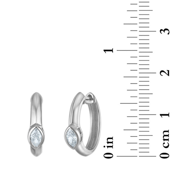 EcoLove 1/4 CTW Lab Grown Diamond Hoop Earrings in Sterling Silver