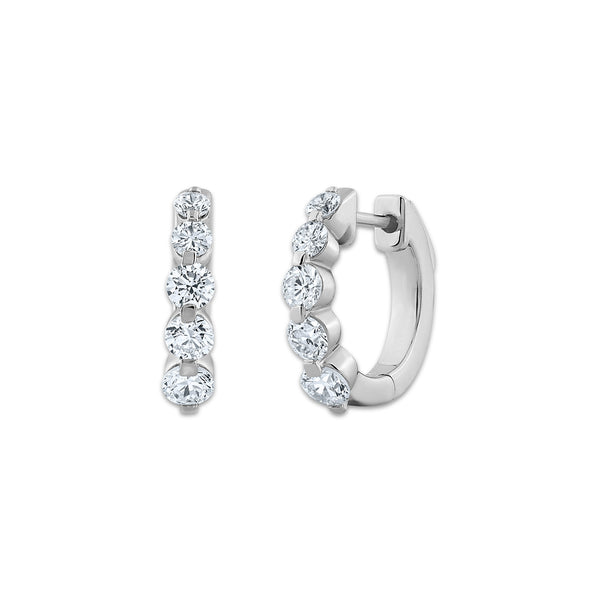 EcoLove 1 CTW Lab Grown Diamond 15MM Hoop Earrings in Sterling Silver