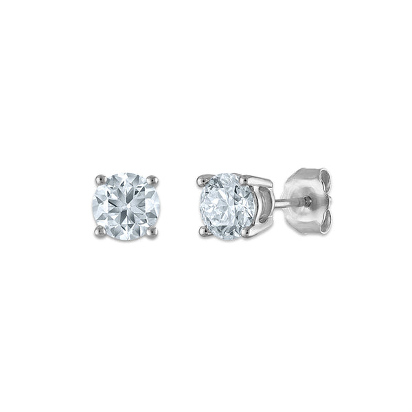 EcoLove 1 CTW Lab Grown Diamond Stud Earrings in Sterling Silver