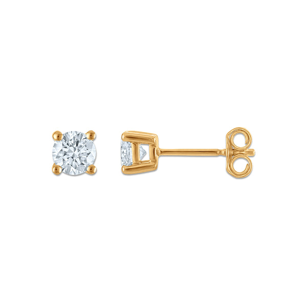 EcoLove 1/2 CTW Lab Grown Diamond Stud Earrings in 14KT Gold Vermeil