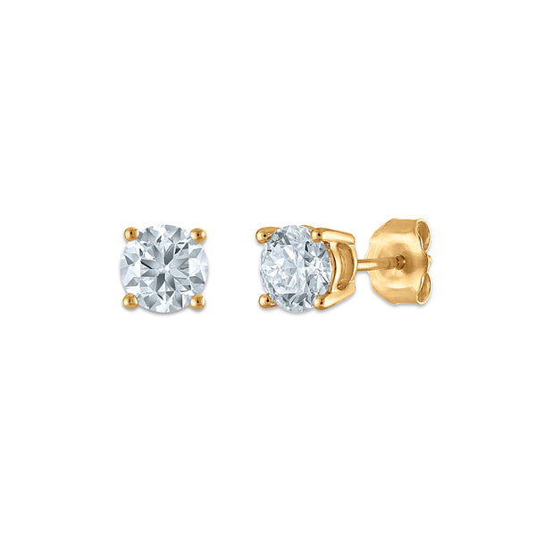 EcoLove 1 CTW Lab Grown Diamond Stud Earrings in 14KT Gold Vermeil