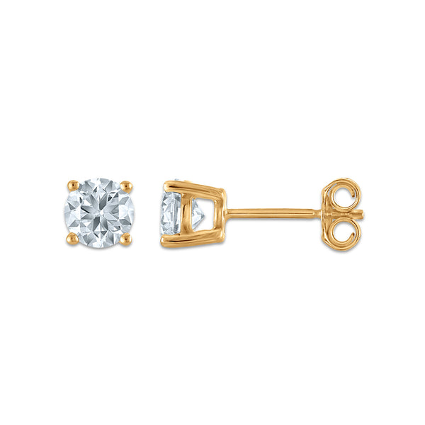 EcoLove 1 CTW Lab Grown Diamond Stud Earrings in 14KT Gold Vermeil
