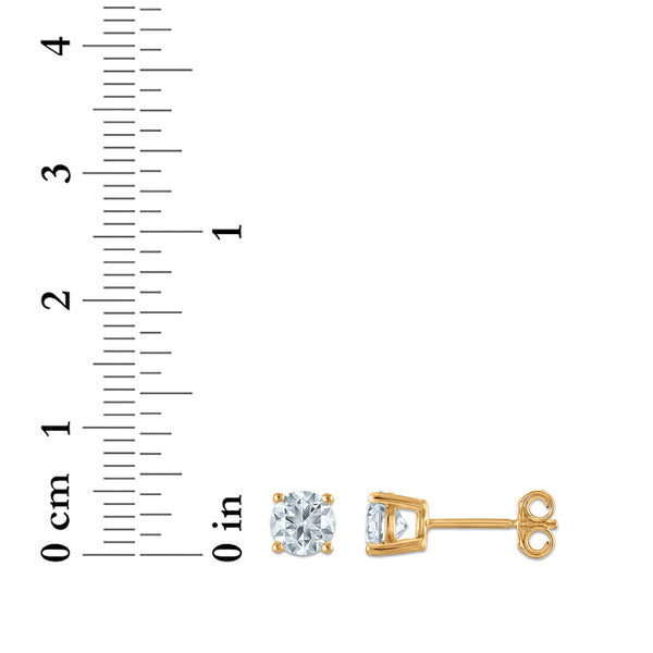EcoLove 1 CTW Lab Grown Diamond Stud Earrings in 14KT Gold Vermeil