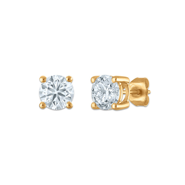 EcoLove 2 CTW Lab Grown Diamond Stud Earrings in 14KT Gold Vermeil