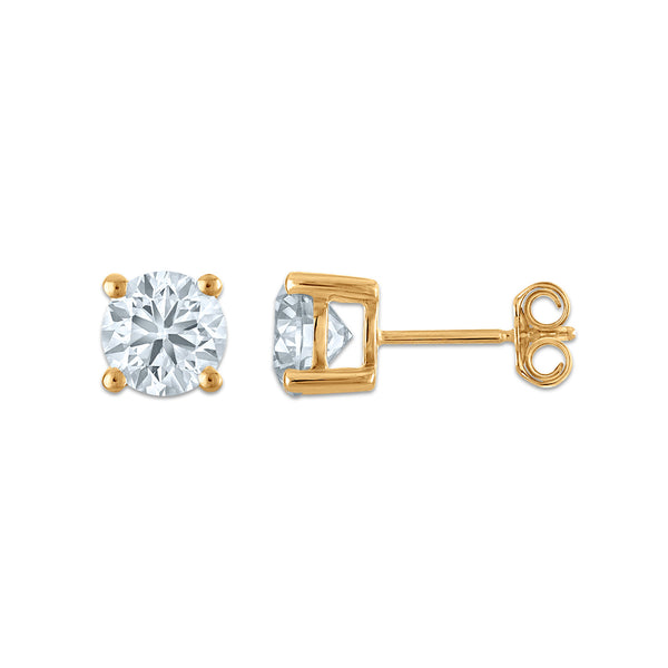 EcoLove 2 CTW Lab Grown Diamond Stud Earrings in 14KT Gold Vermeil