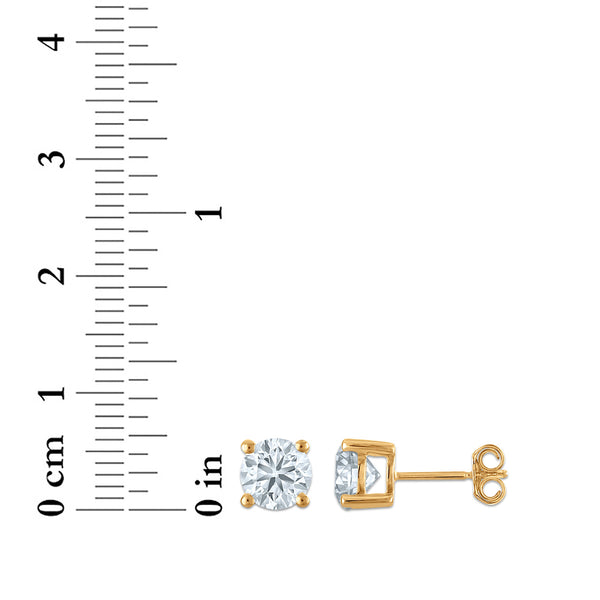 EcoLove 2 CTW Lab Grown Diamond Stud Earrings in 14KT Gold Vermeil