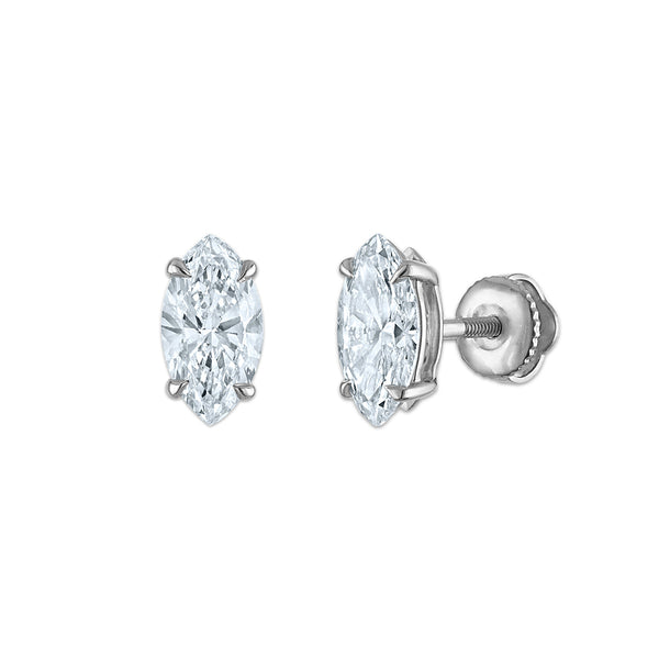 White Diamond Stud Earrings in 10KT Gold