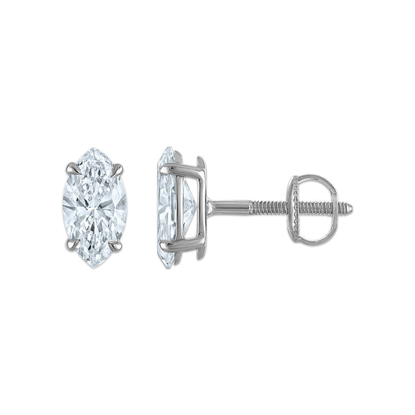 White Diamond Stud Earrings in 10KT Gold