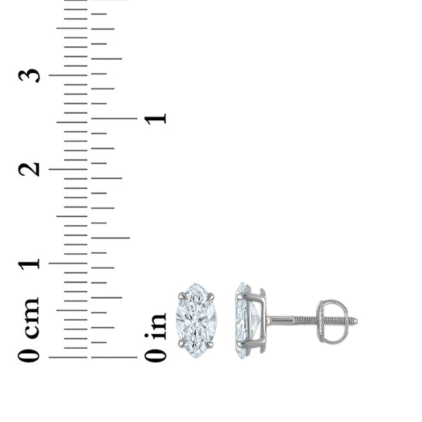 White Diamond Stud Earrings in 10KT Gold